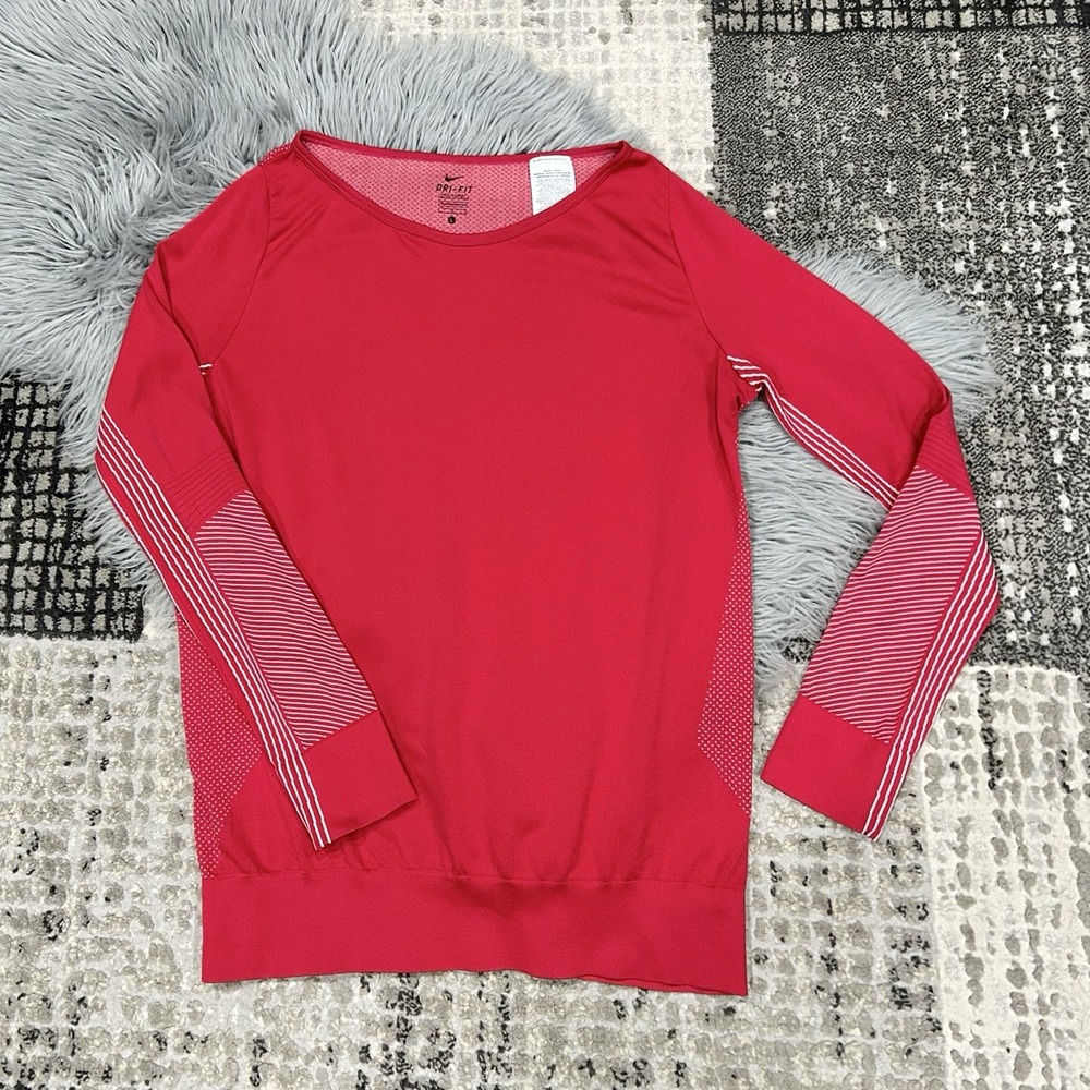 Nike Dri Fit Womens Pink‎ Seamless Stay Cool Running Athleisure Comfort Size Lg